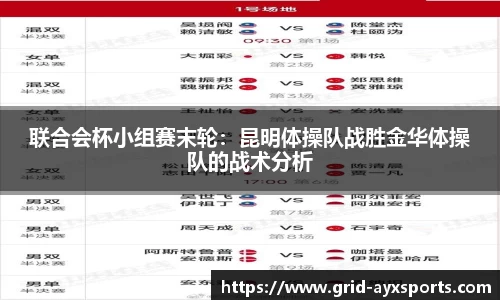 联合会杯小组赛末轮：昆明体操队战胜金华体操队的战术分析